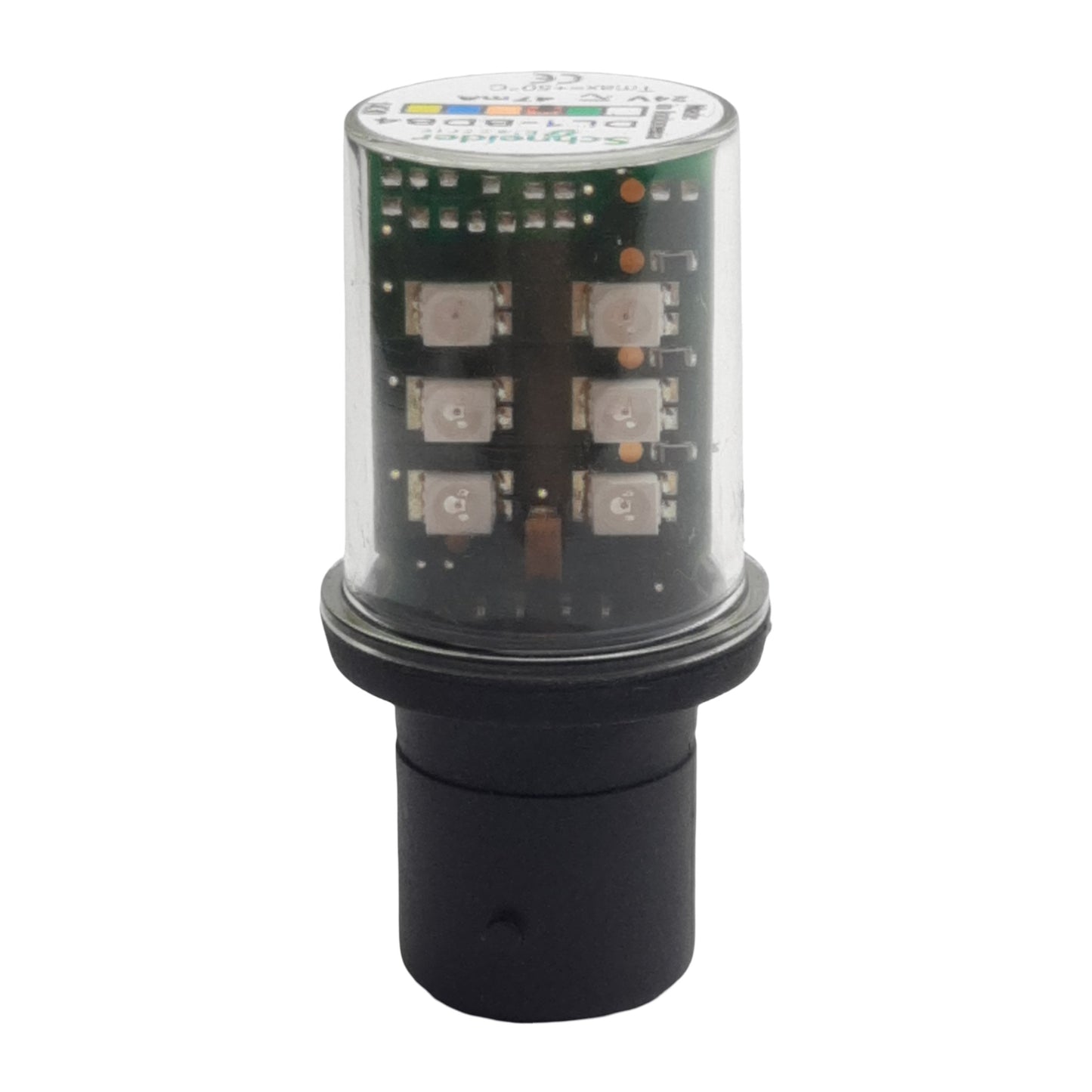 Used Schneider DL1-BDB4 LED Bulb, Red, Harmony XVB, BA 15d, Steady, 24VAC/VDC 47mA