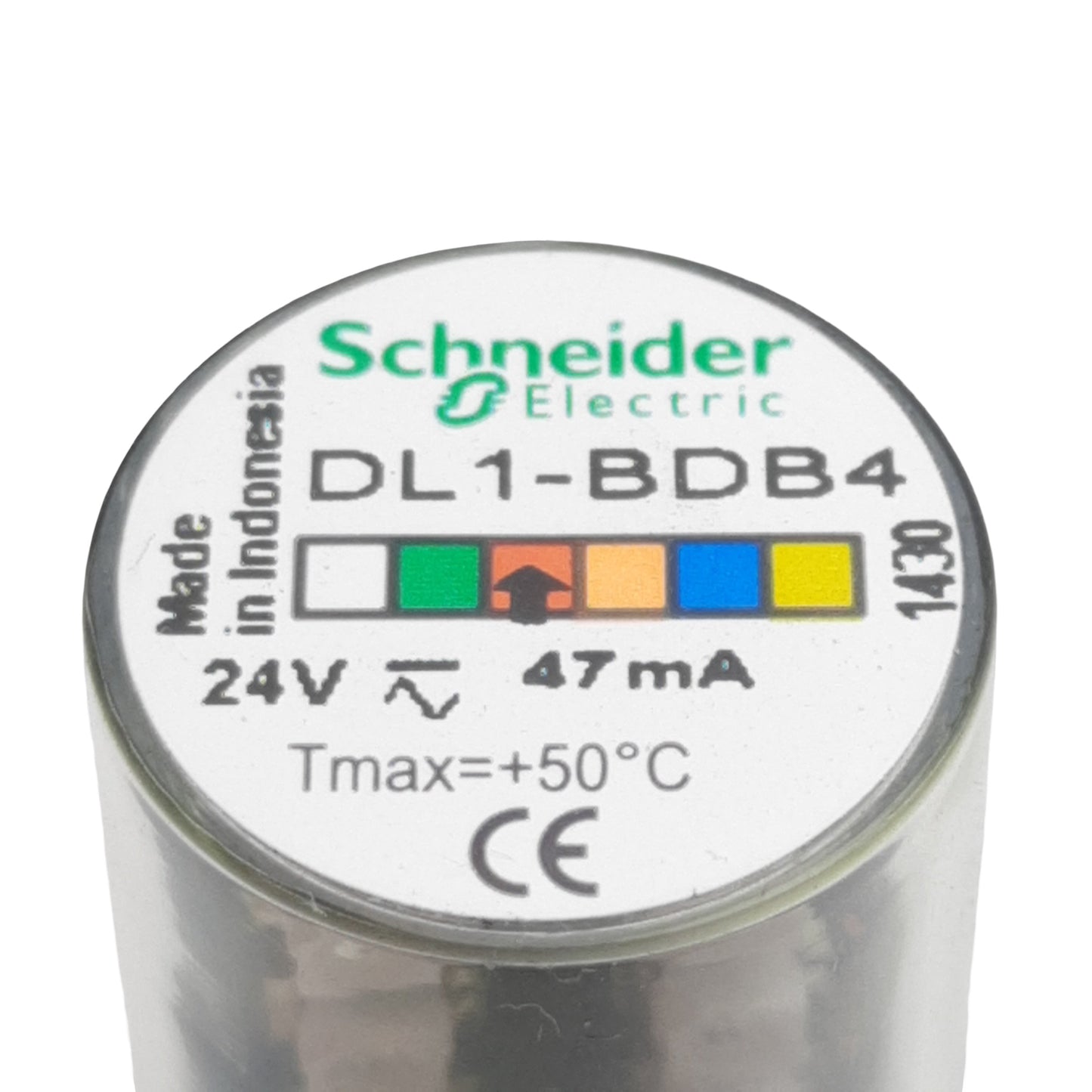 Used Schneider DL1-BDB4 LED Bulb, Red, Harmony XVB, BA 15d, Steady, 24VAC/VDC 47mA