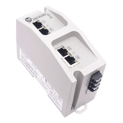 Used Allen Bradley 1783-EMS04T/B Ethernet Managed Switch, 4-Port RJ45, 12-48VDC