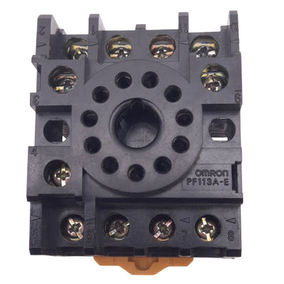 New Omron PF113A-E Relay Socket, 11-Pin Octal, 250VAC 10A Max, DIN Rail Mount