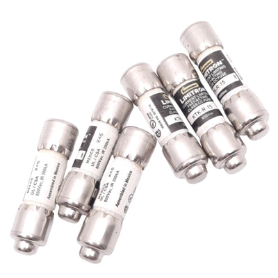 New Lot of 6 Eaton Bussmann KTK-R-15 LIMITRON Fast Acting Fuses, 15A, 600VAC Max