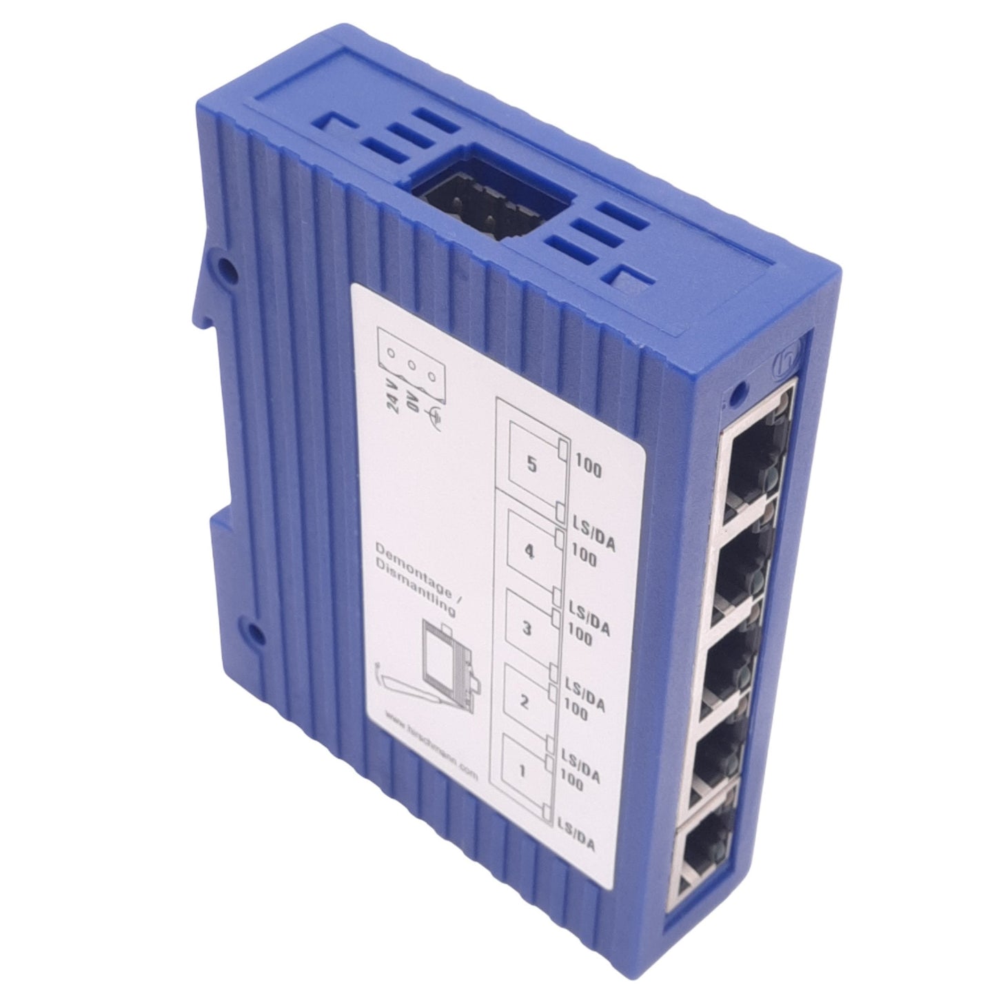 Used Hirschmann SPIDER 5TX Ethernet Switch, 5-Port RJ45, 24VDC, DIN Rail Mount