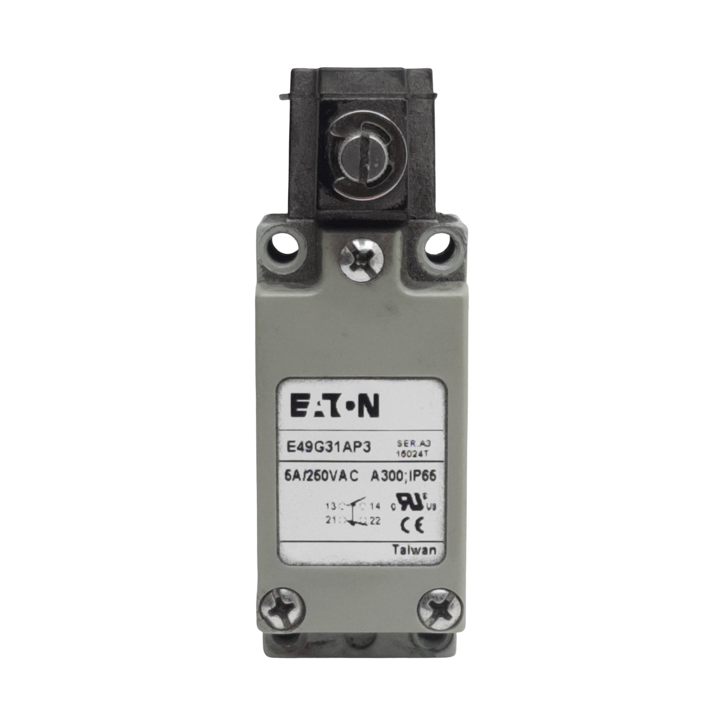 Used Eaton E49G31AP3 Miniature Metal Limit Switch, 1N.O./1N.C., 5A 250VAC/30VDC, M5