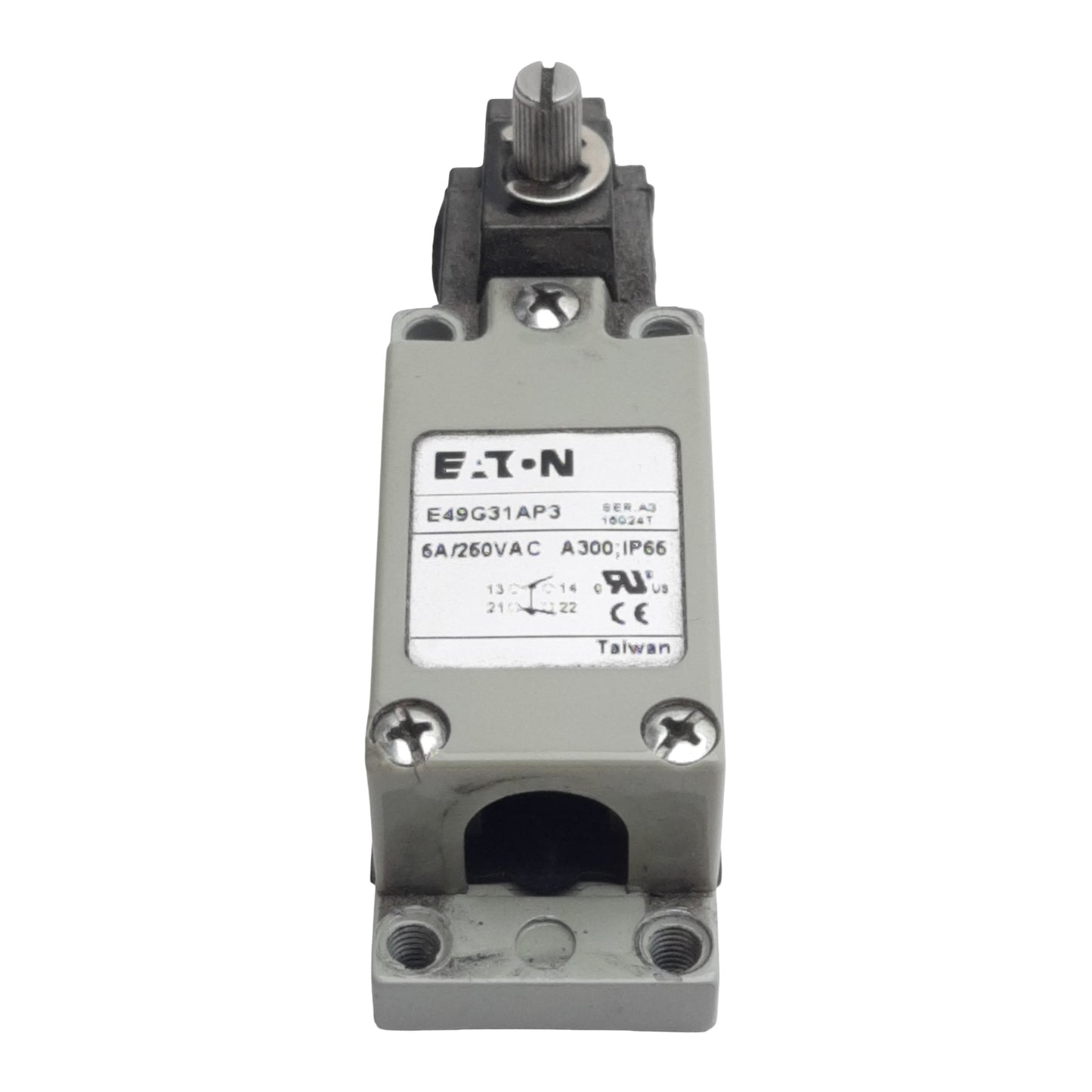 Used Eaton E49G31AP3 Miniature Metal Limit Switch, 1N.O./1N.C., 5A 250VAC/30VDC, M5