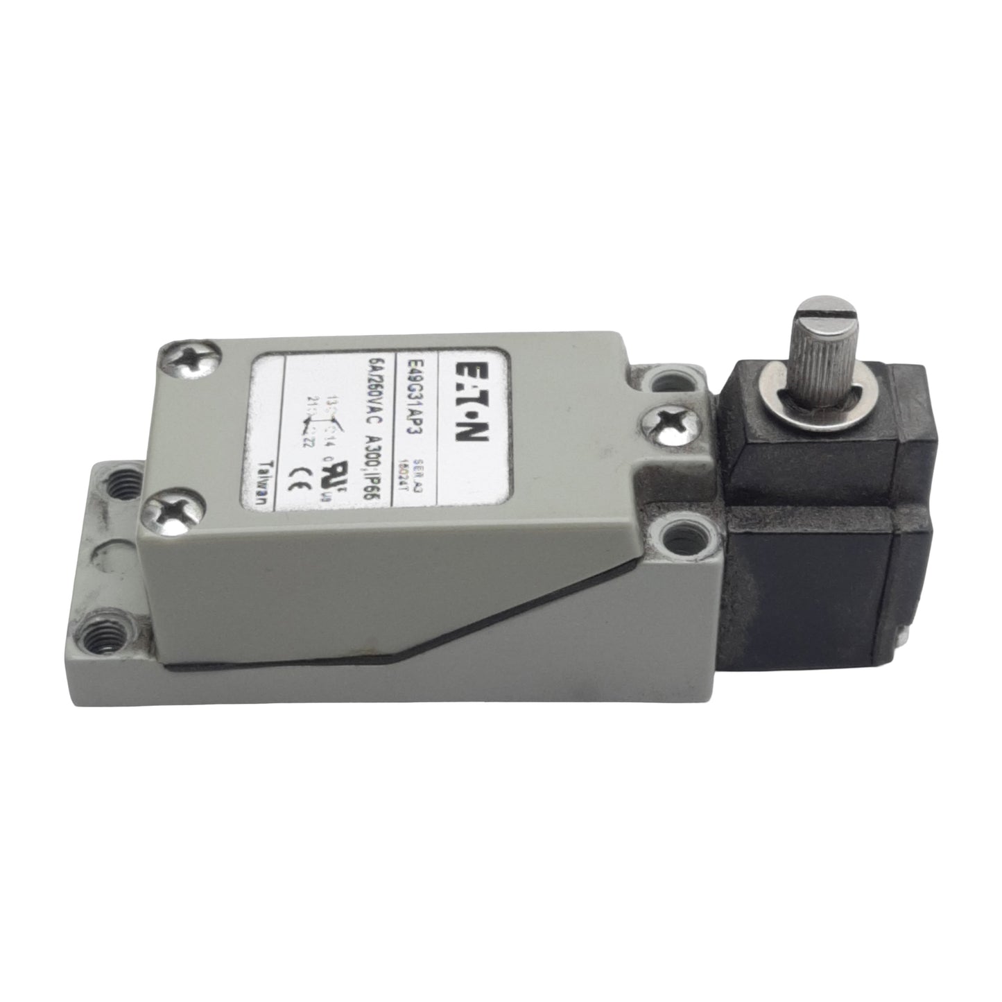Used Eaton E49G31AP3 Miniature Metal Limit Switch, 1N.O./1N.C., 5A 250VAC/30VDC, M5