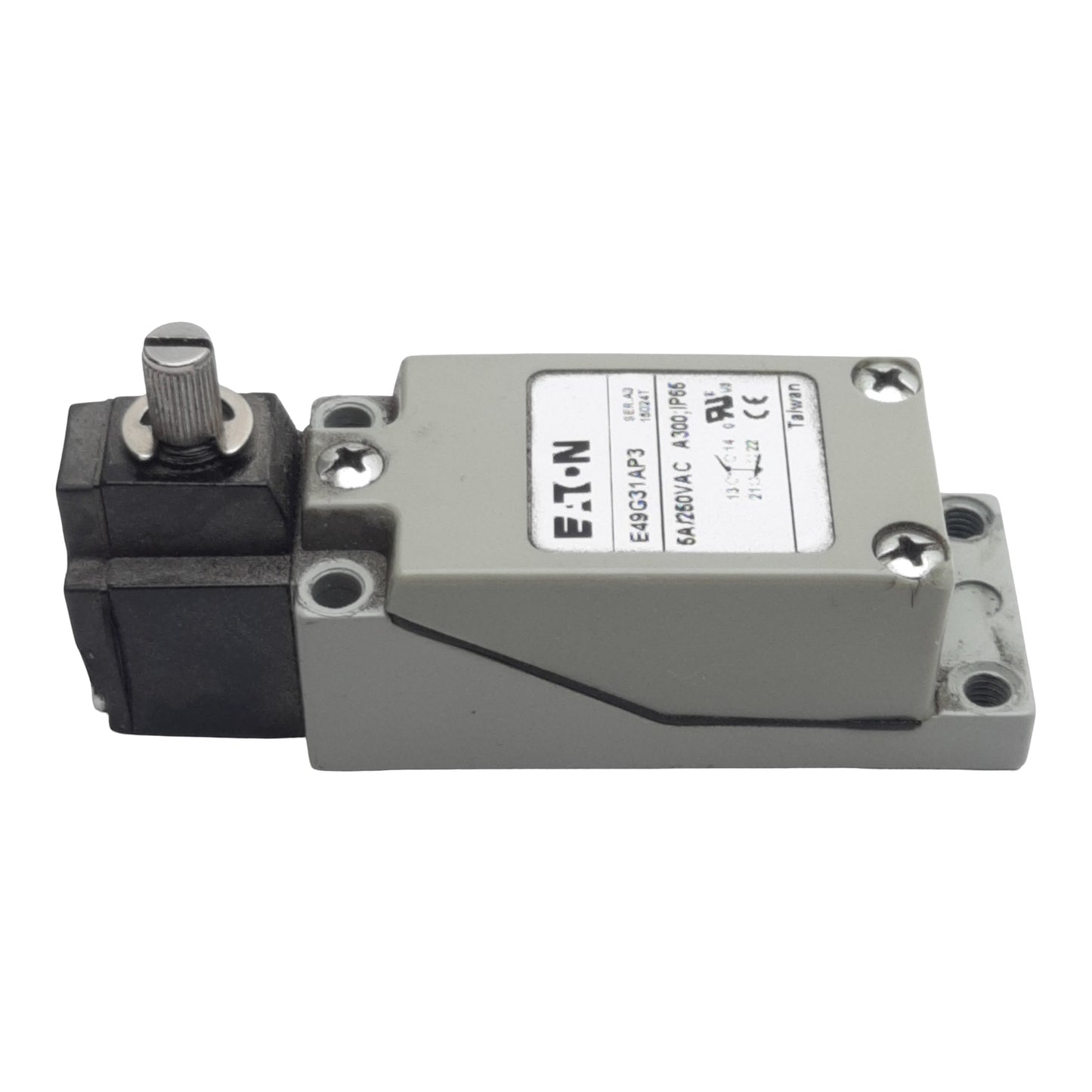Used Eaton E49G31AP3 Miniature Metal Limit Switch, 1N.O./1N.C., 5A 250VAC/30VDC, M5