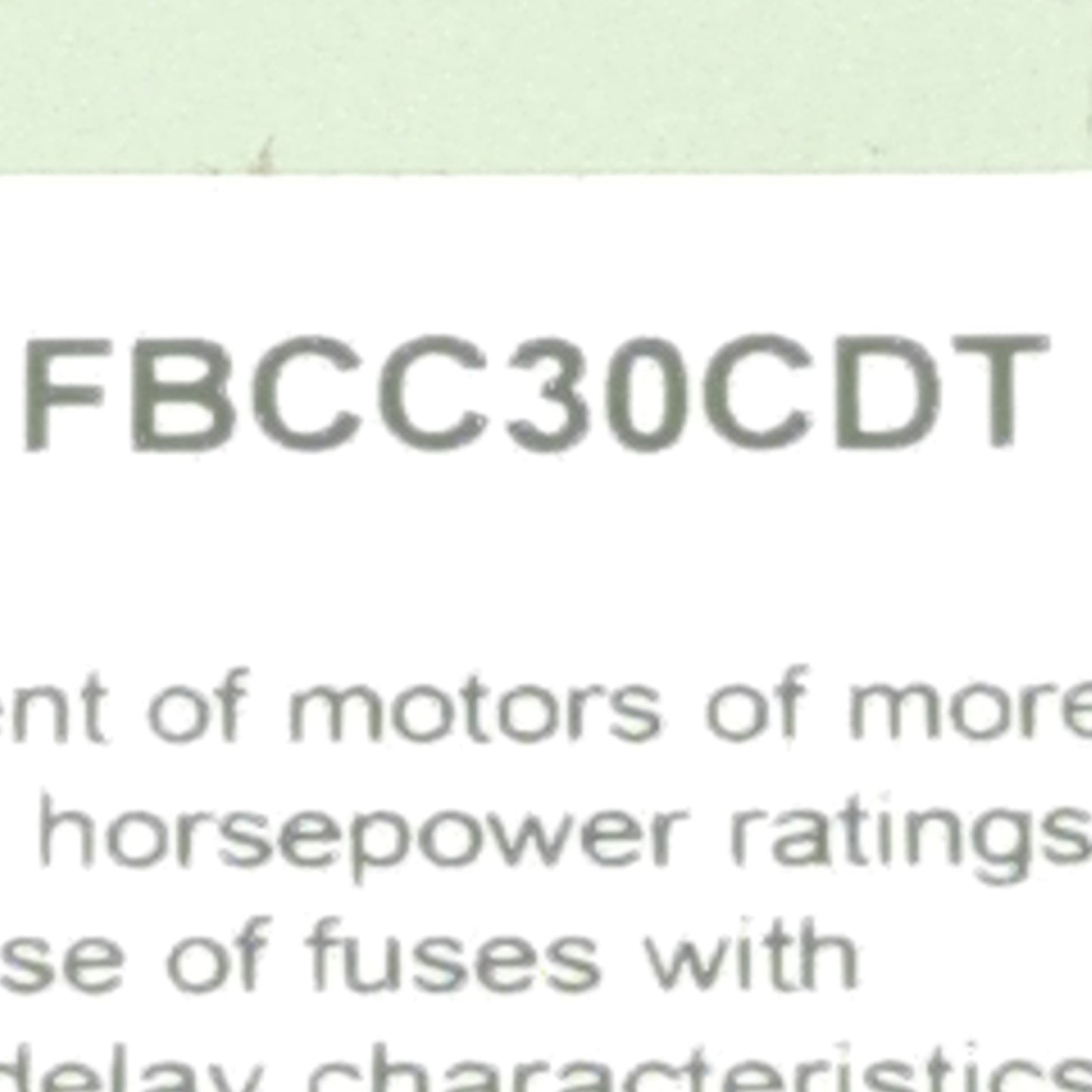 Used Ferraz Shawmut Socomec FBCC30CDT CD CC Fusible Disconnect Switch, 30A 600VAC 3PH