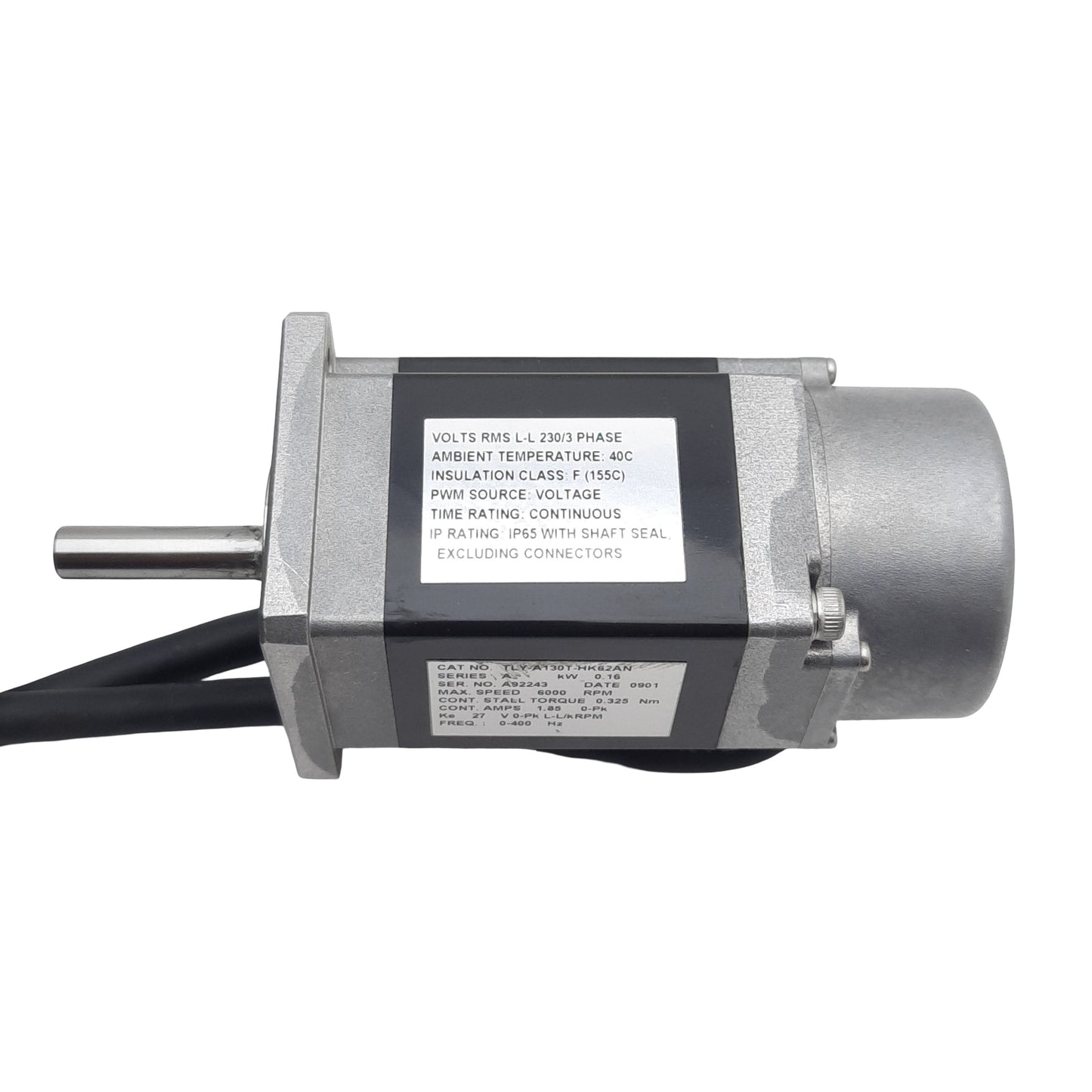 Used Allen Bradley TLY-A130T-HK62AN Servo Motor, 0.16kW, 0.325Nm, 6000RPM, NEMA 17