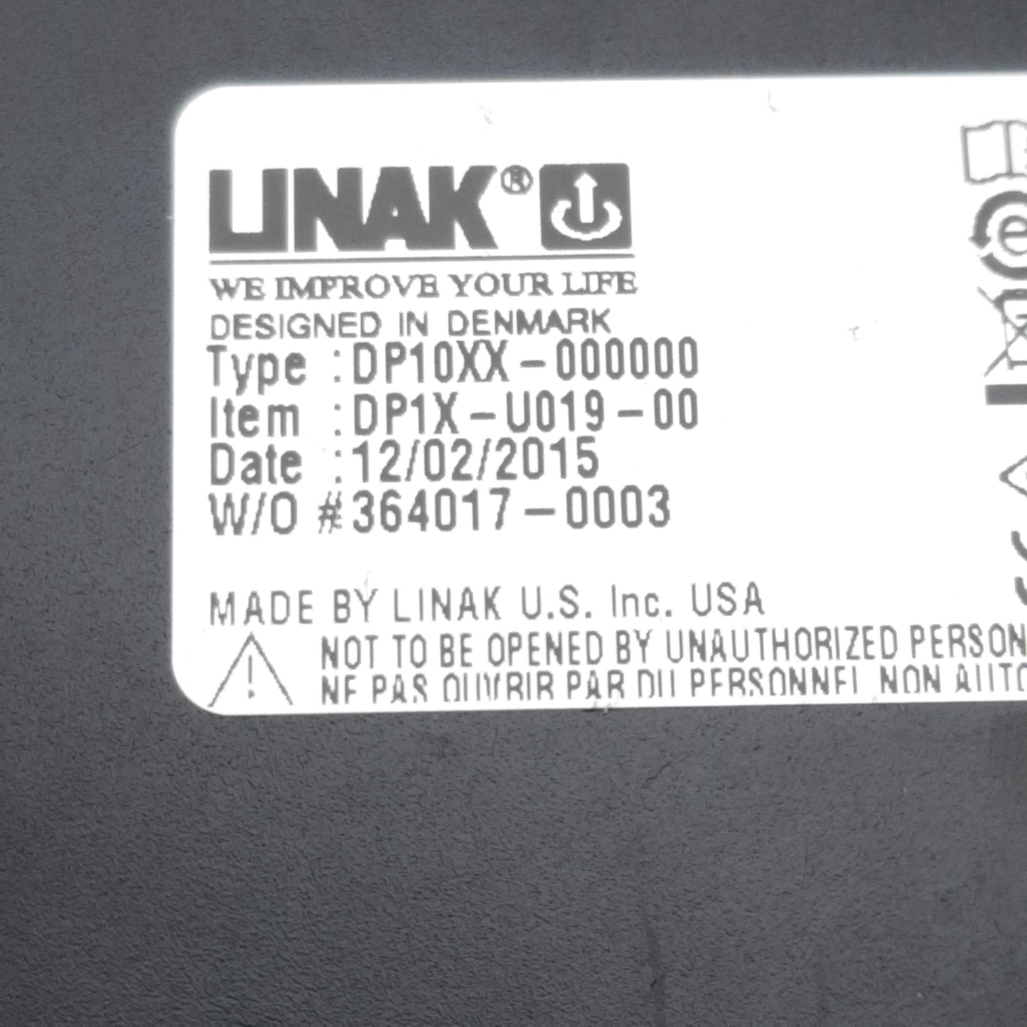 Used Linak DP1X-U019-00 DP10XX-000000 Desk Panel for Actuators, 8-Pin Circular DIN