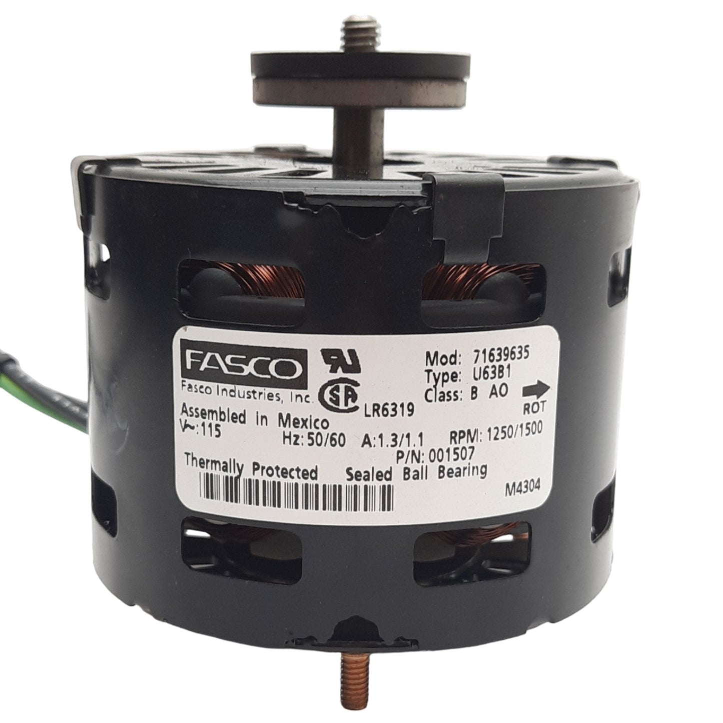 Used Fasco 71639635 AC Blower Motor 115VAC Voltage, 1.3/1.1A, Speed 1250/1500RPM