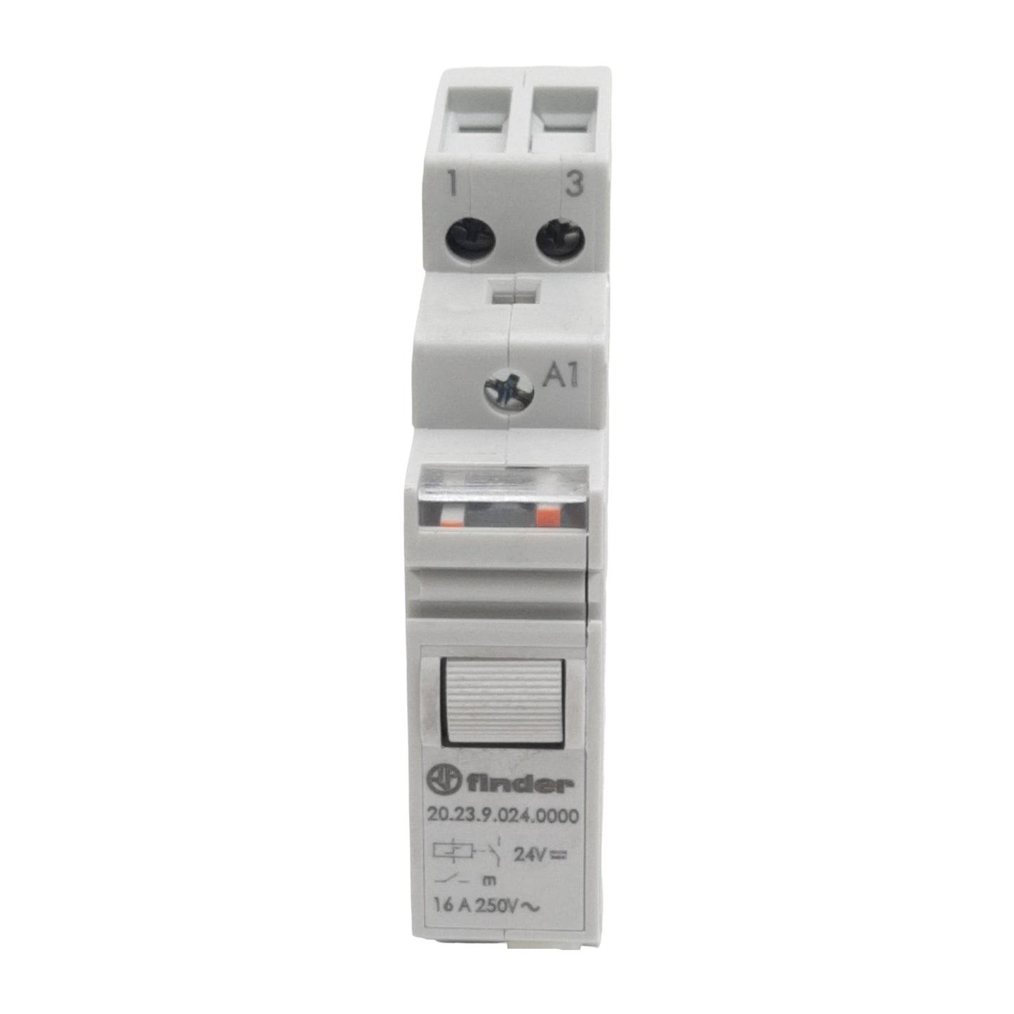 Used Finder 20.23.9.024.0000 Modular Step Relay, 1N.O+1N.C., 16A 250VAC, 24VDC Coil