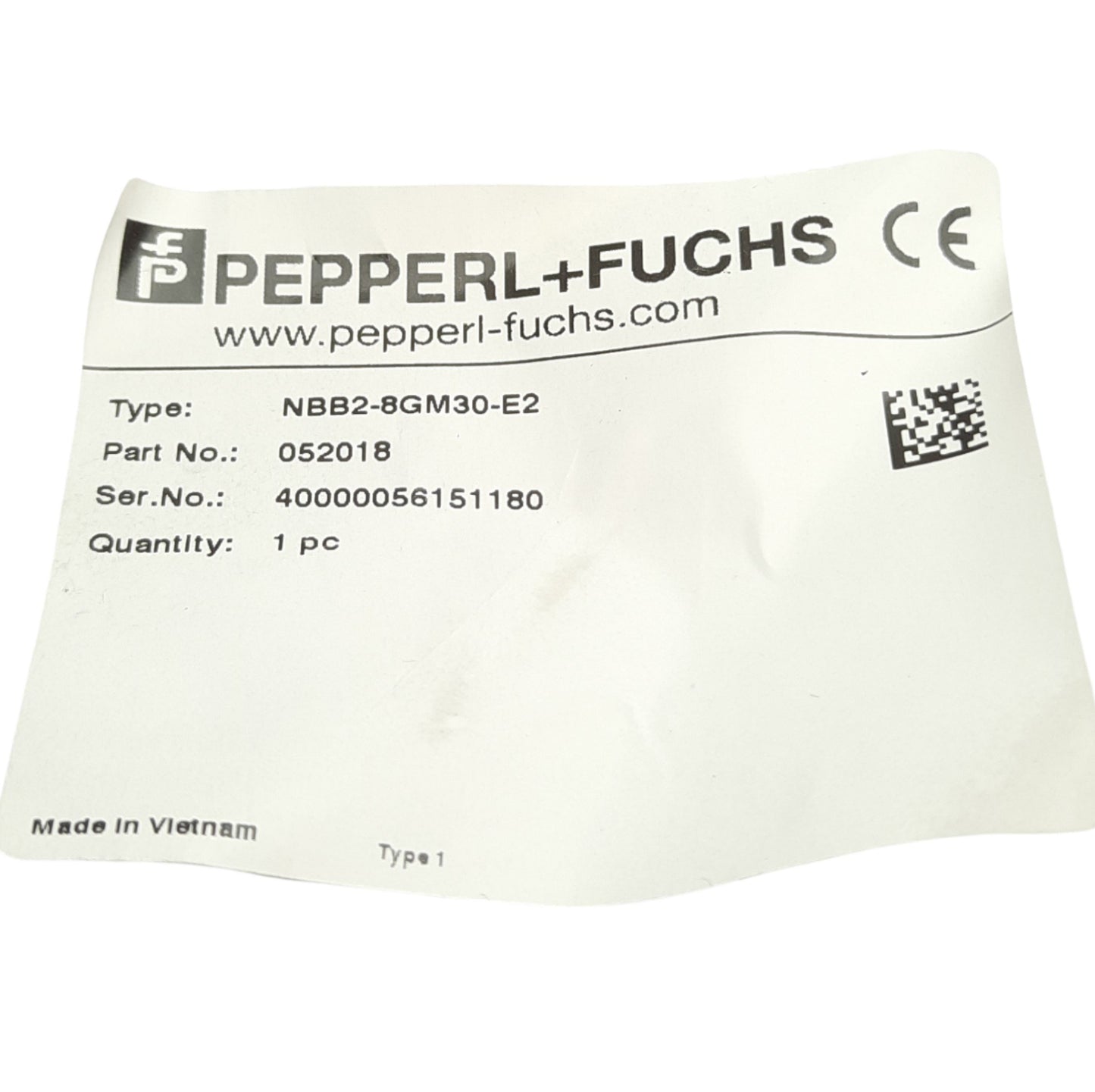 Used Pepperl & Fuchs NBB2-8GM30-E2 052018 Proximity Sensor, 2mm Range, PNP NO, M8x1