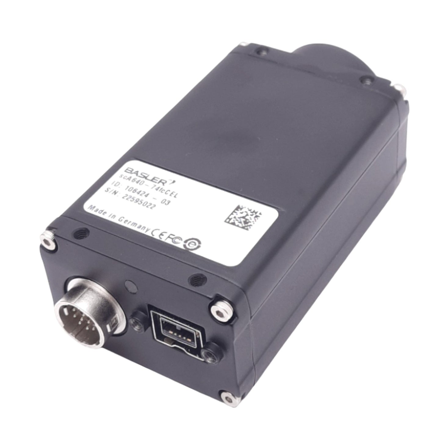 Used Basler scA640-74fcCEL CCD Camera, 1/2in, 658x492, 74fps, 8-36VDC, C-Mount