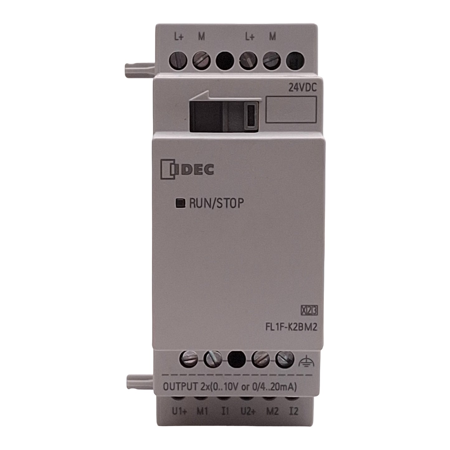 Used Idec FL1F-K2BM2 PLC Expansion Module, 2 Analog Outputs 0-10V 0/4-20mA, 24VDC