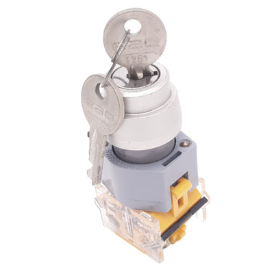 New EAO 704.900.1 Key Selector Switch, ø22mm, 2-Position, 1NO, 600V 10A Max