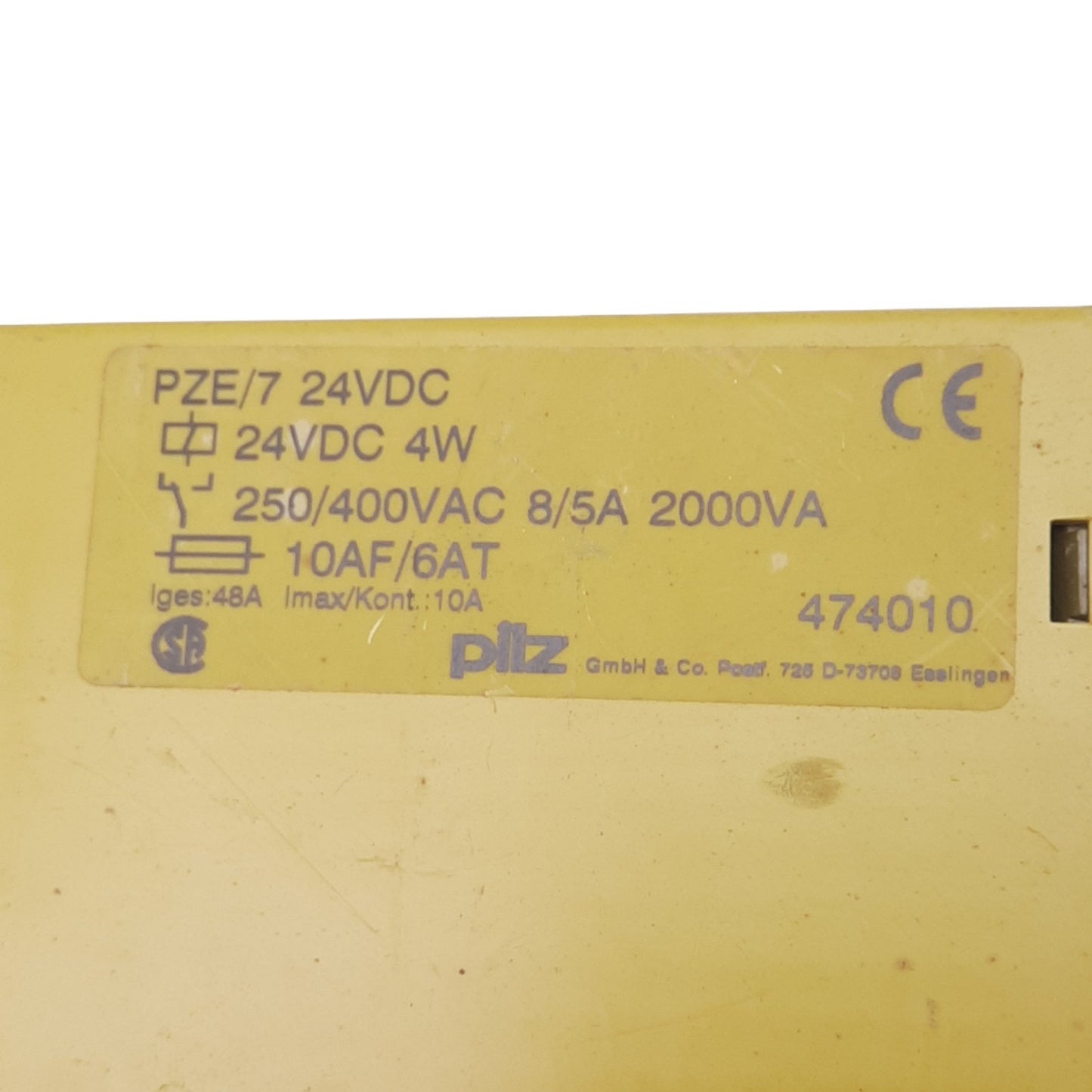Used Pilz PZE/7-24VDC Safety Relay, 24VDC 4W, 6NO, 1NC Aux, 250/400VAC 8A Max