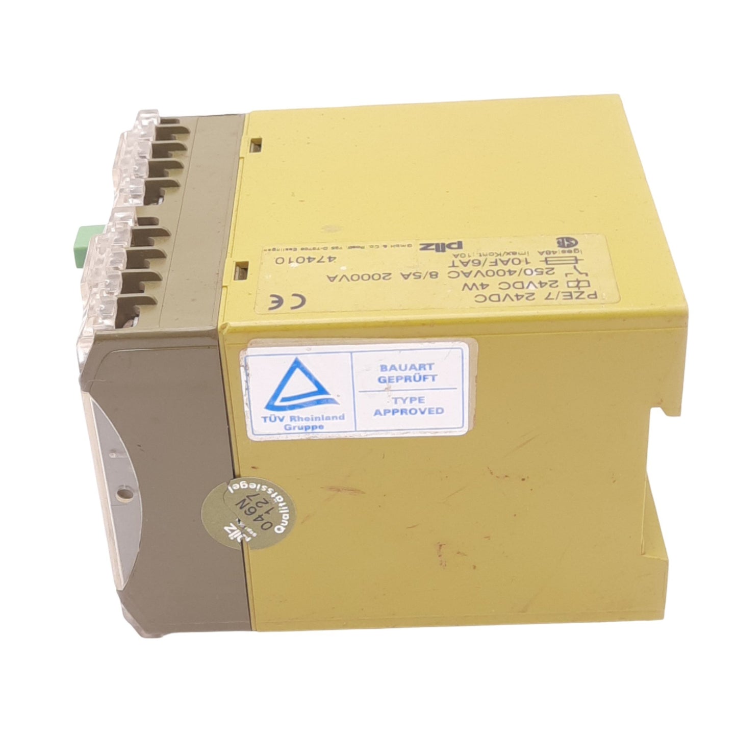 Used Pilz PZE/7-24VDC Safety Relay, 24VDC 4W, 6NO, 1NC Aux, 250/400VAC 8A Max