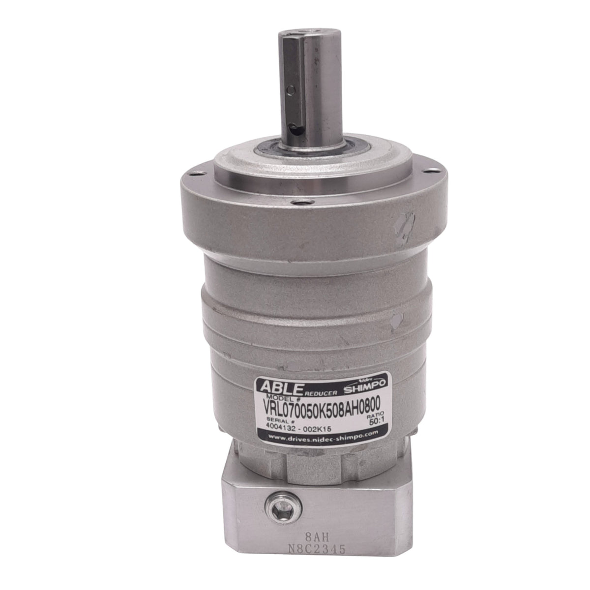 Used Shimpo VRL070050K508AH0800 Able Reducer, 50:1 Ratio, ø16mm Shaft, 6000rpm Max