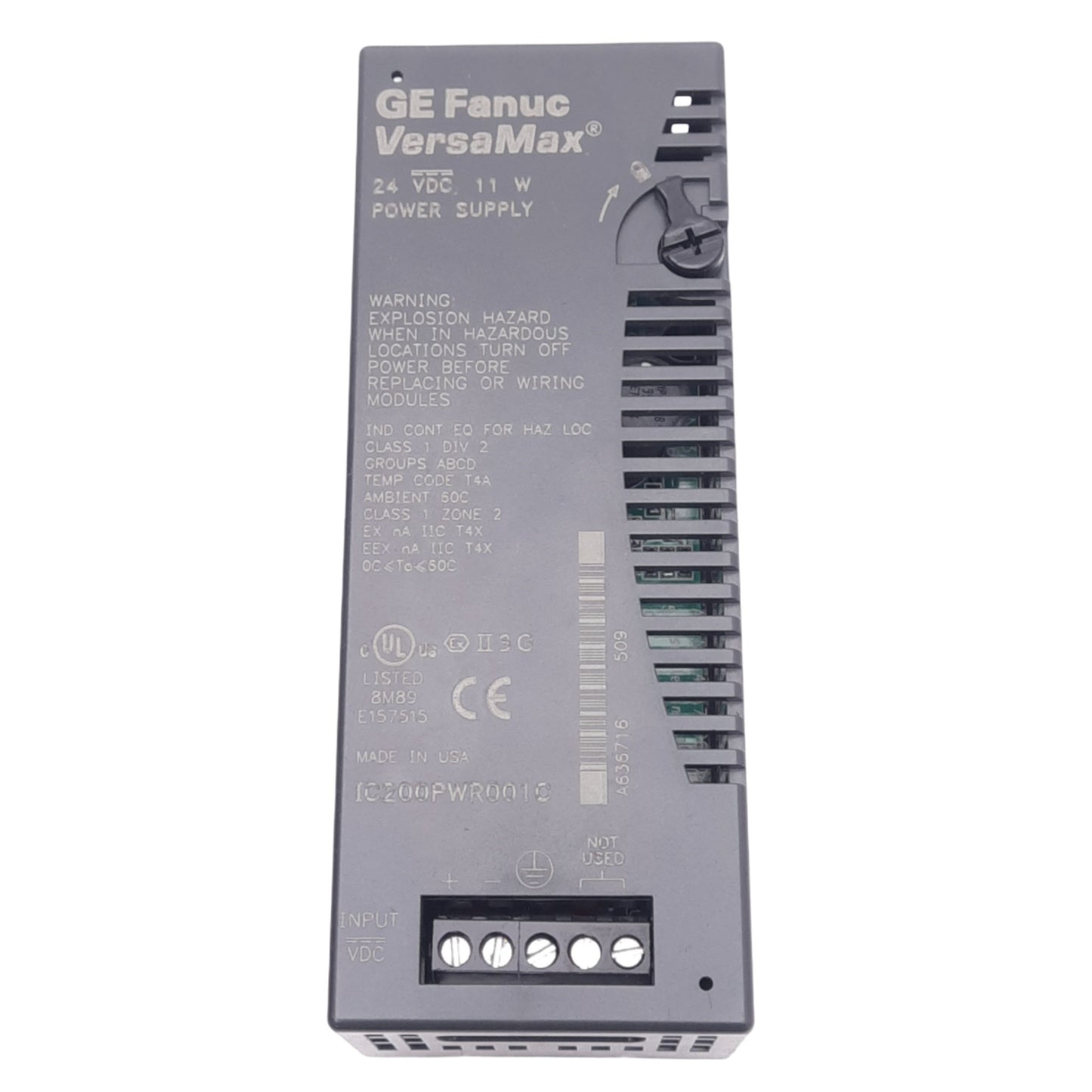 New – Open box GE Fanuc IC200PWR001C VersaMax Power Supply, 24VDC In, 3.3/5VDC Out, 11W Max