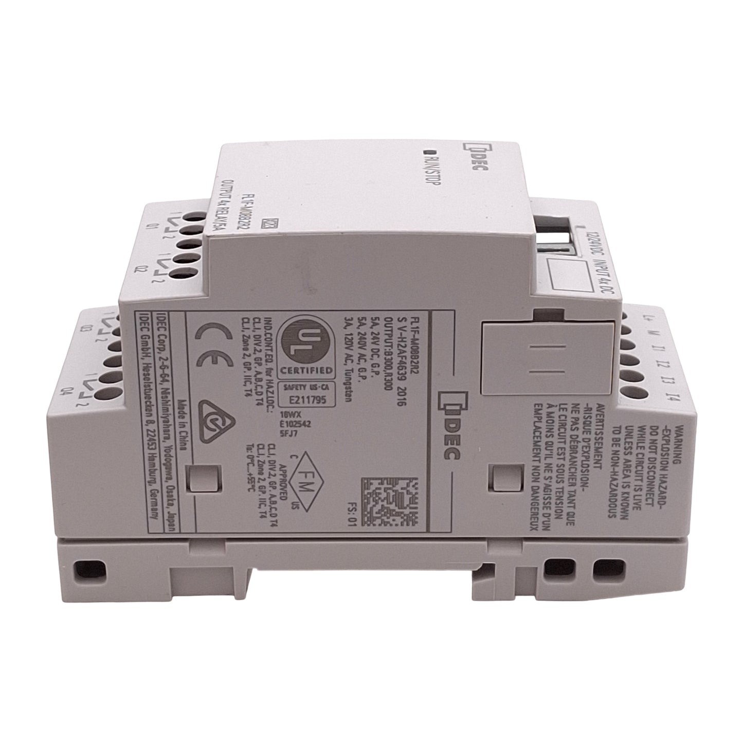 Used Idec FL1F-M08B2R2 PLC Expansion Module, 4 Inputs, 4 Relay Outputs, 12/24VDC