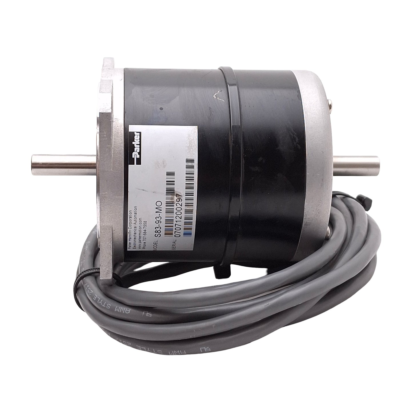 Used Parker S83-93-MO Stepper Motor, 2-Phase, 1.8°, 300oz-in, ø3/8in Shaft, NEMA 34