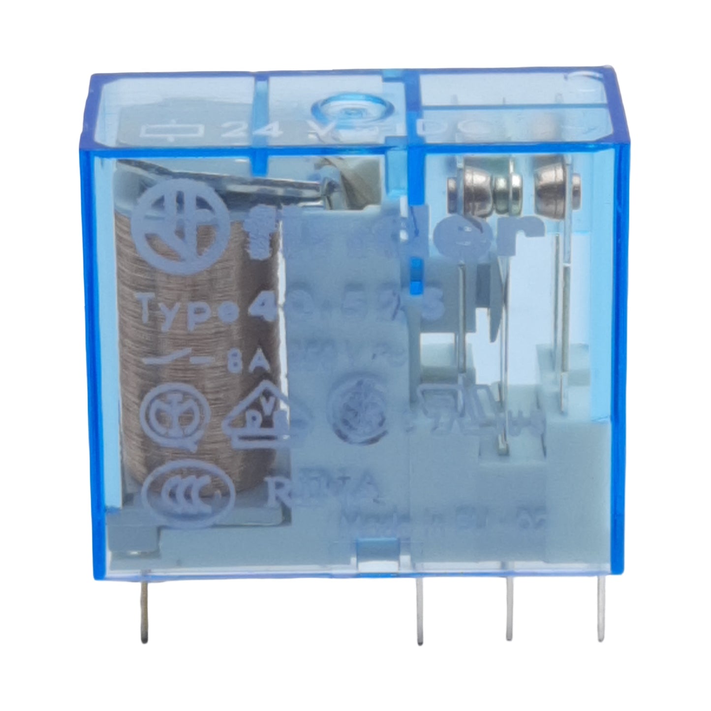 Used Lot of 5 Finder 40.52S Miniature Ice Cube Relay, DPDT, 8A 250VAC, 24VDC Coil