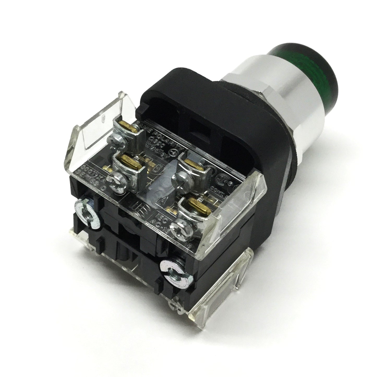 Used Allen Bradley 800T-QBH24G LED Illuminated Pushbutton Switch, Green, 24V, 1NO-1NC