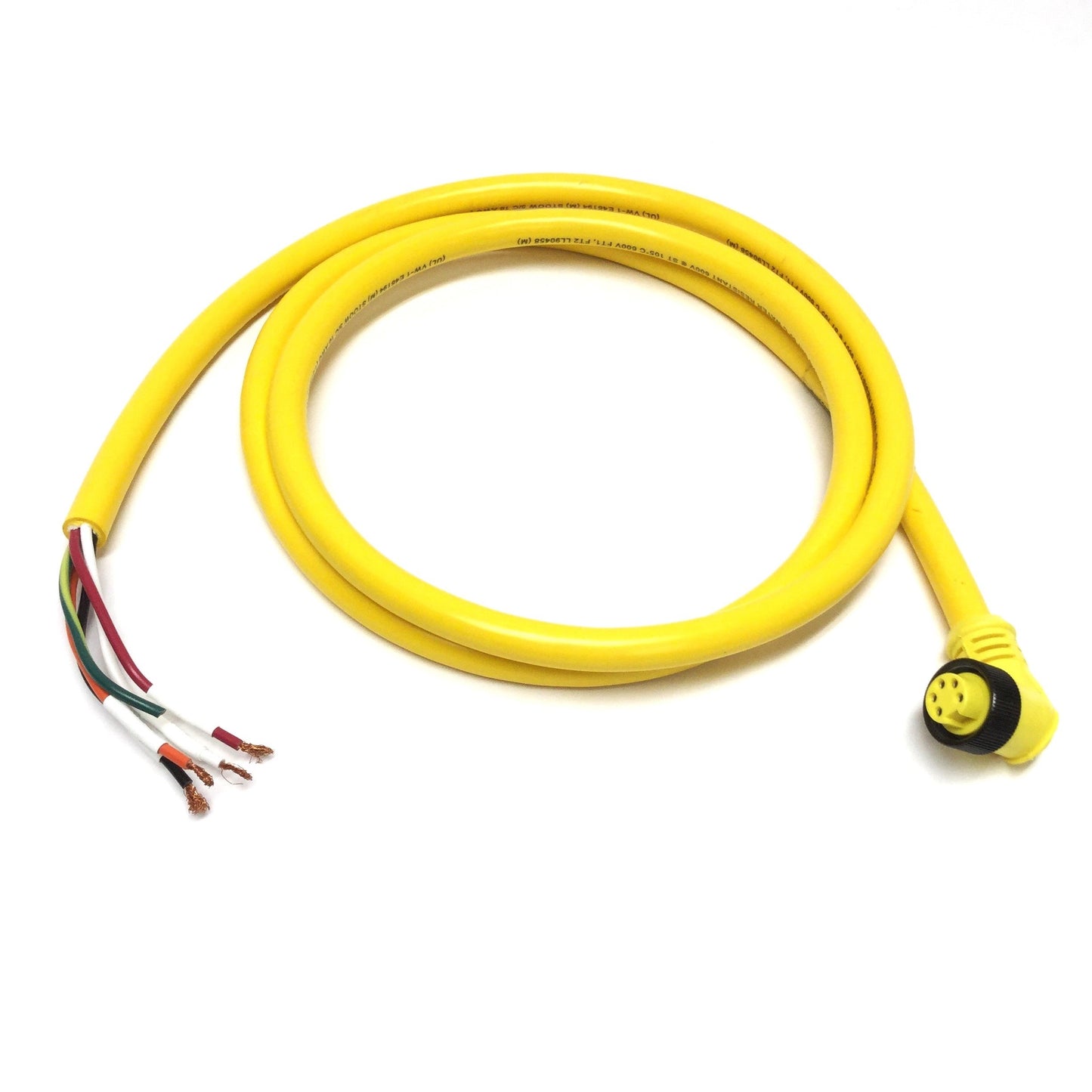 Used Woodhead 105001A01F060 Mini-Change Cordset Cable, 5-Pin, 7/8"-16 Female 90°, 6ft