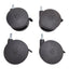 Used Lot of 4 80/20 2294 Furniture Style Caster, ø3.93in, 3/8in-16 x 1in Stem, 175lb