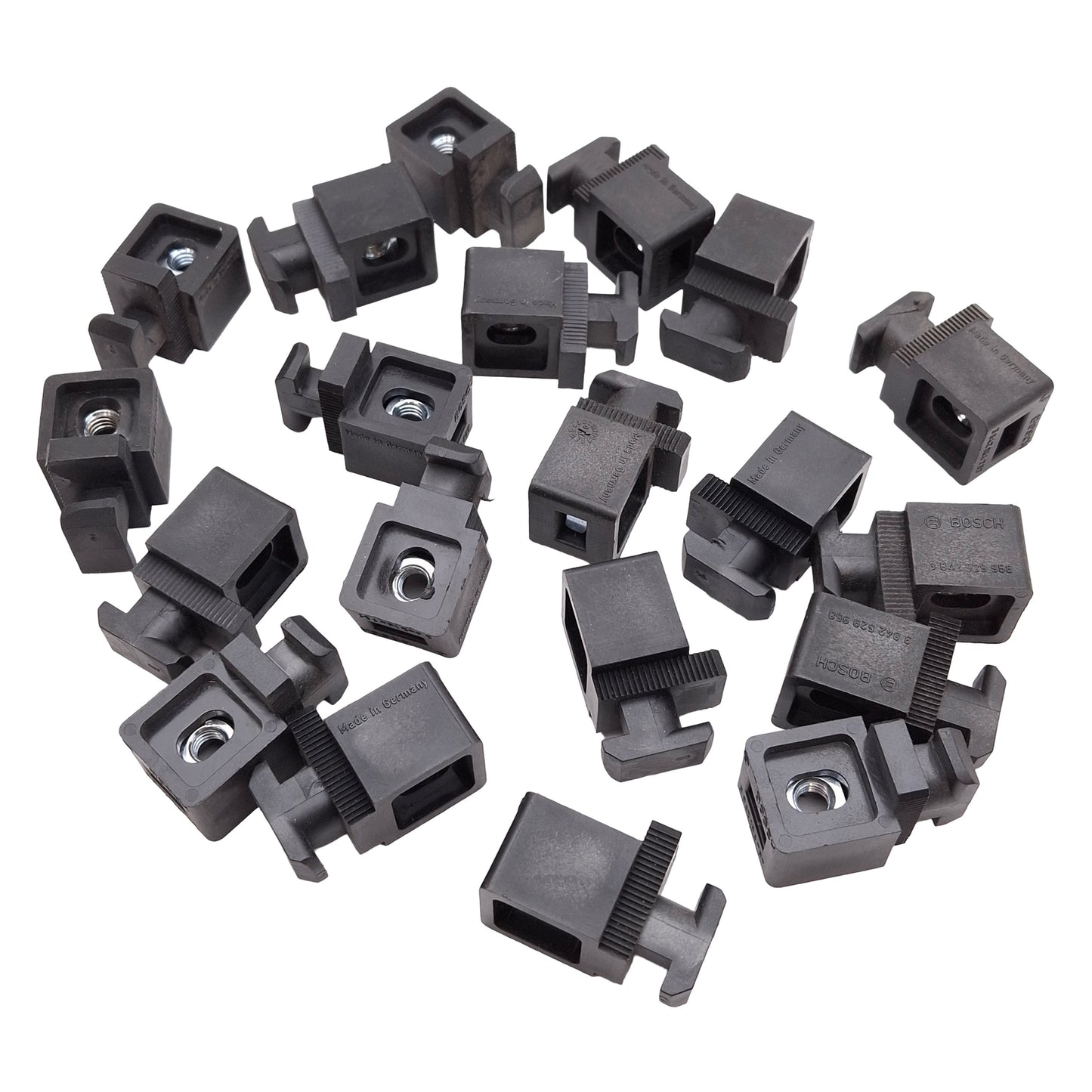 Used Lot of 20 Bosch 3842184737 Variofix Fastener Block w/o Clip, 10mm Slot, M6