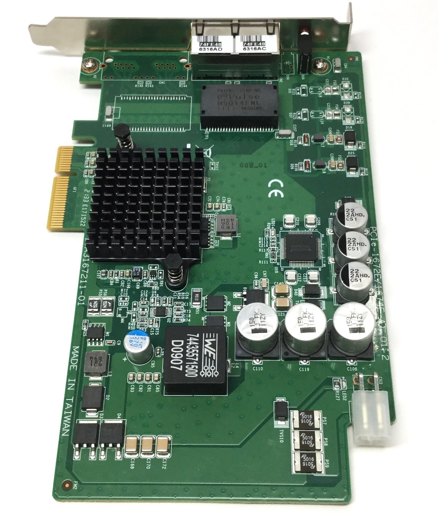 Used Advantech PCIE-1672E 2-Port Video Capture Grabber Card Gigabit Ethernet PoE RJ45