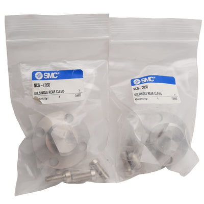 New Lot of 2 SMC NCG-C050 Single Rear Clevis 50mm Bore Size, Flange Mounting