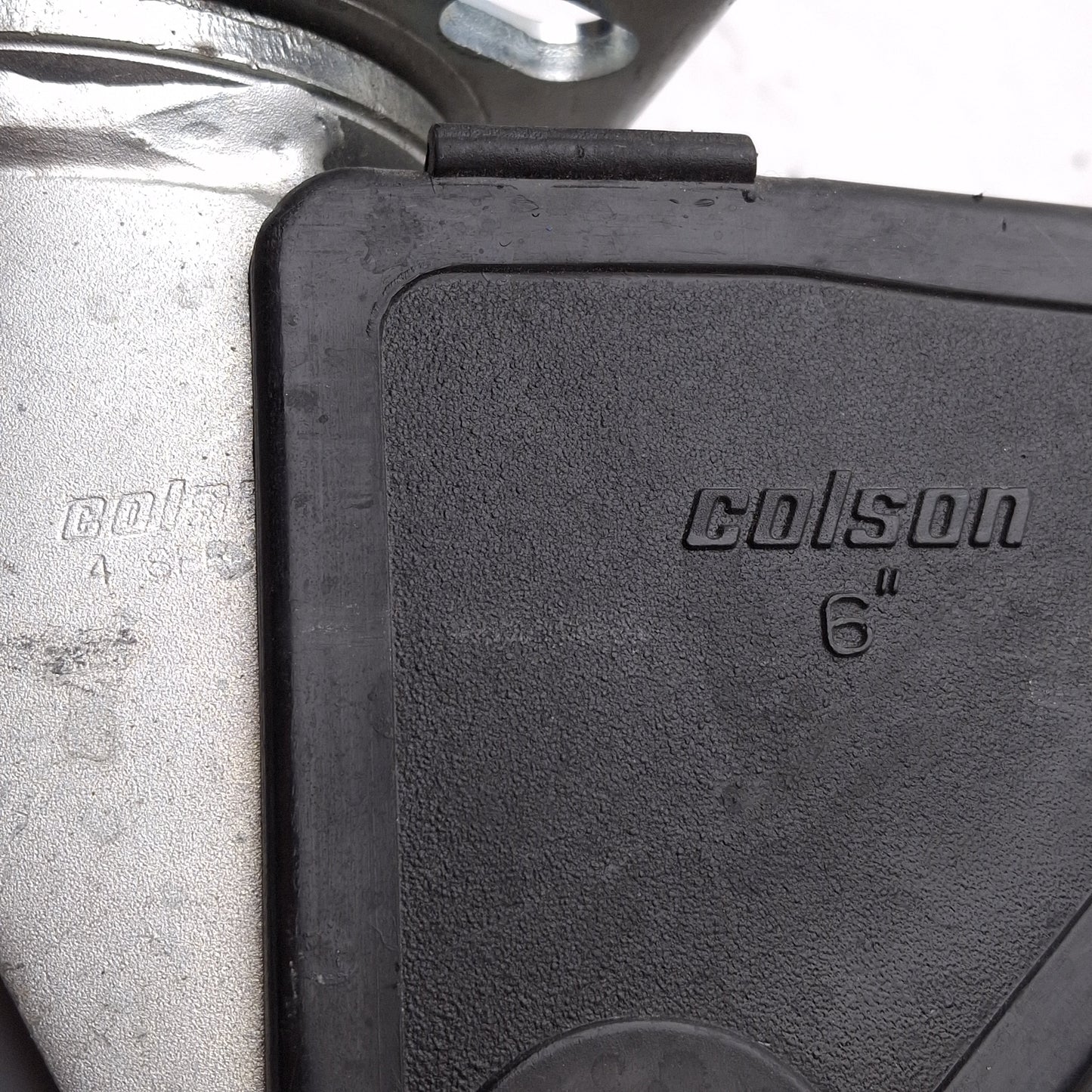 Used Colson 4.06109.929 BRK2 Top Plate Swivel Caster, 4 Series, ø6in x 2in, 1100lb