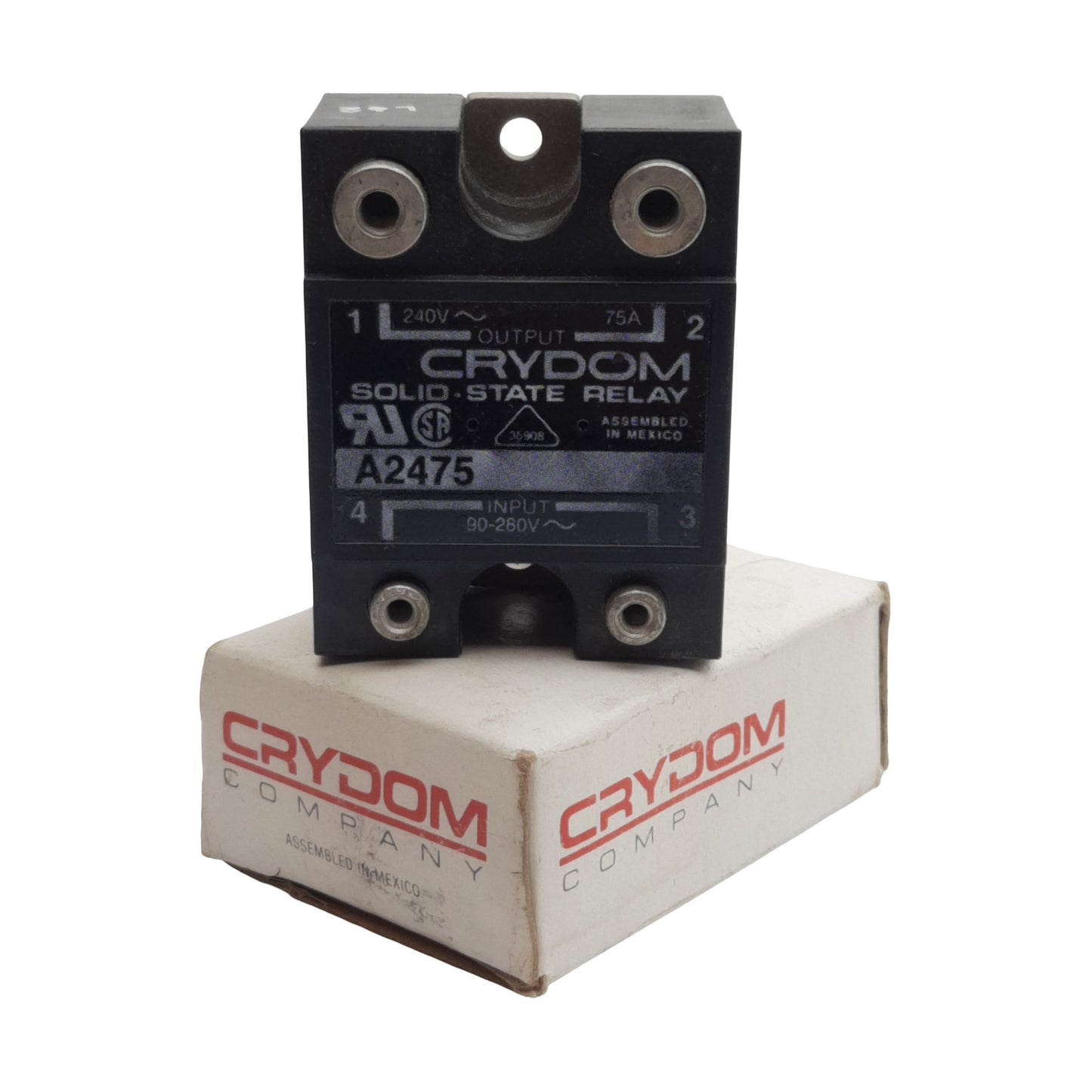 New Crydom A2475 Solid-State Relay, SPST-NO, 90-280VAC In, 75A 240VAC Out
