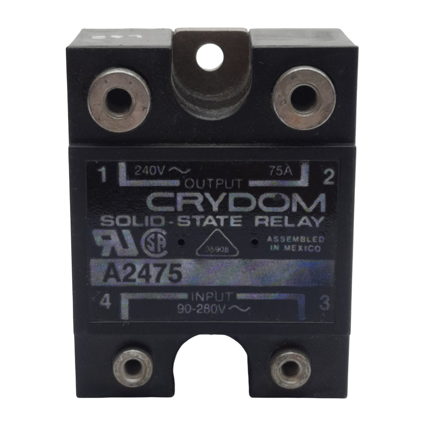 New Crydom A2475 Solid-State Relay, SPST-NO, 90-280VAC In, 75A 240VAC Out