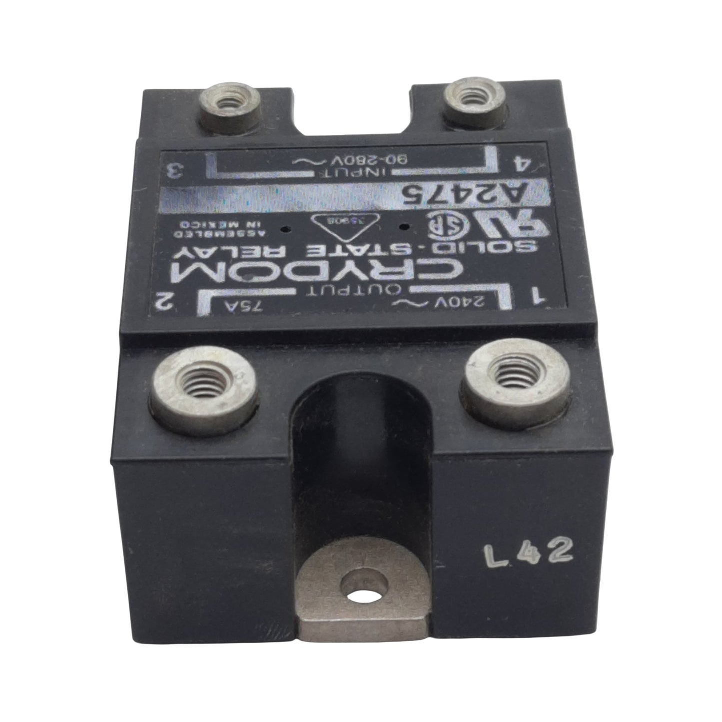 New Crydom A2475 Solid-State Relay, SPST-NO, 90-280VAC In, 75A 240VAC Out