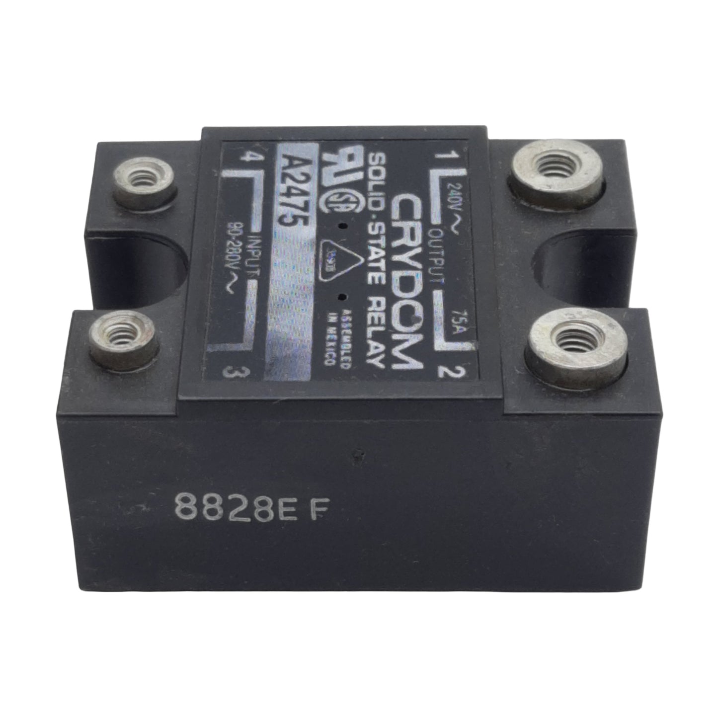 New Crydom A2475 Solid-State Relay, SPST-NO, 90-280VAC In, 75A 240VAC Out
