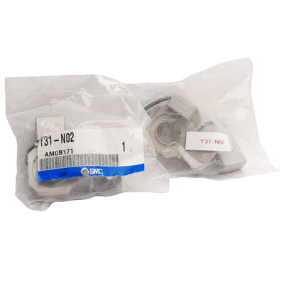 New Lot of 2 SMC Y31-N02 T-Type Spacer For AC-A Series 1/4 NPT Port Thread