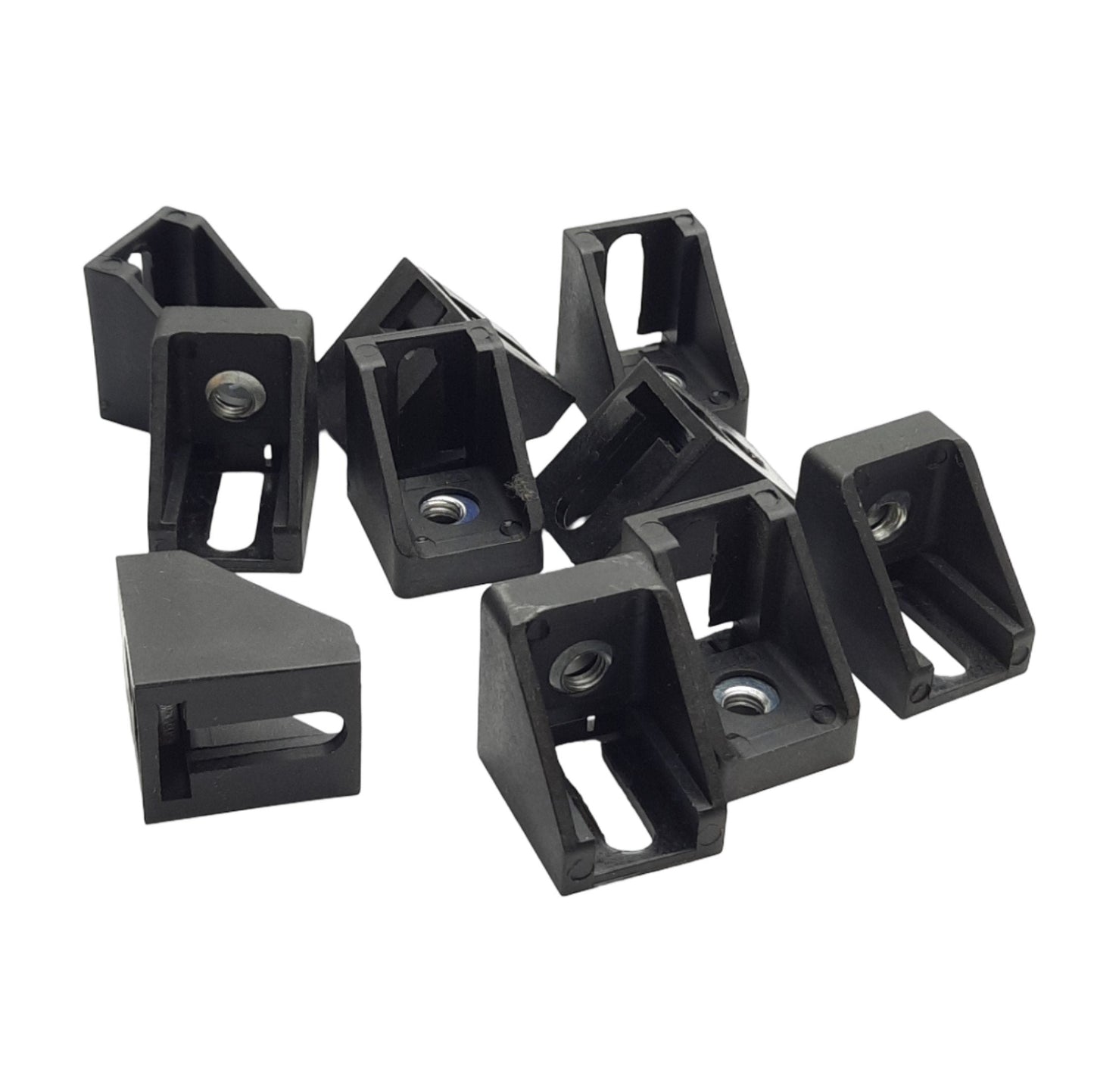 Used Lot of 10 Maytec 1.64.10M6.1 Angled Corner Bracket Mounting Block, M6 Thread
