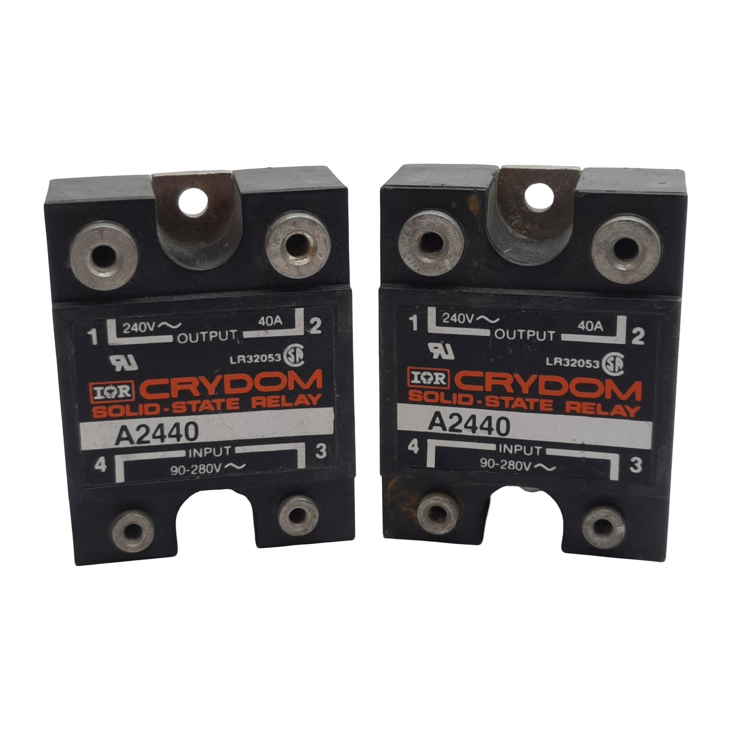 Used  Lot of 2 Crydom A2440 Solid-State Relay, SPST-NO, 90-280VAC In, 40A 240VAC Out