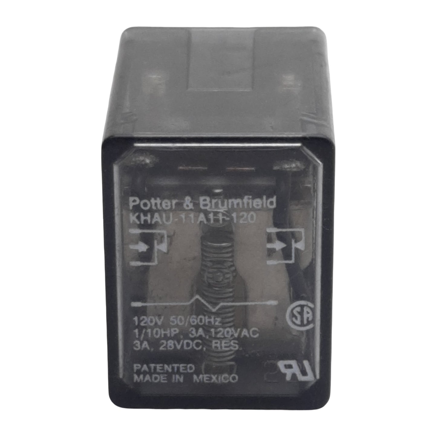 Used Potter & Brumfield KHAU-11A11-120 Ice Cube Relay, 3A 120VAC/28VDC, 120VAC Coil