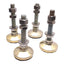 Used Lot of 4 Padded Machine Leveling Feet, 5/8"-11 x 4" Stem, ø2.5" Base, 5" Height