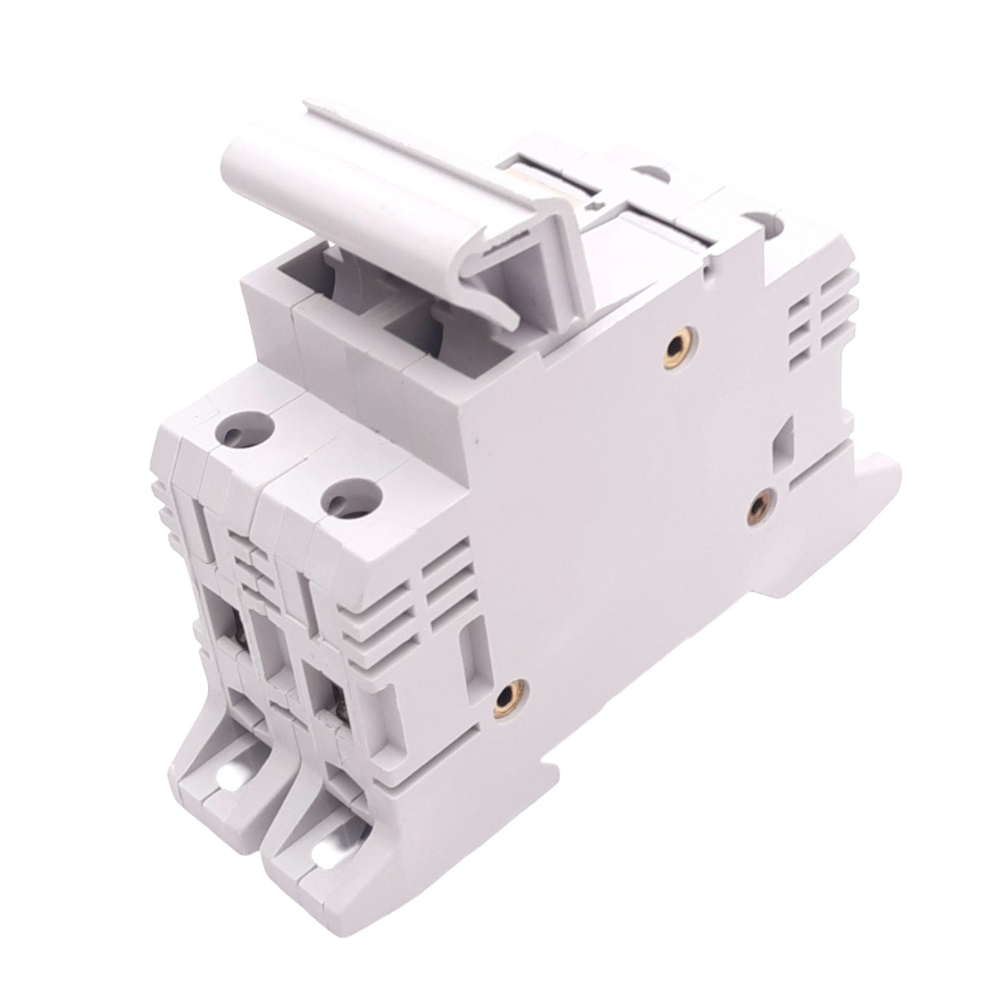 Used Legrand 21403 10x38 Fuse Holder, 2-Fuse, 500VAC 6A Max, DIN Rail Mount
