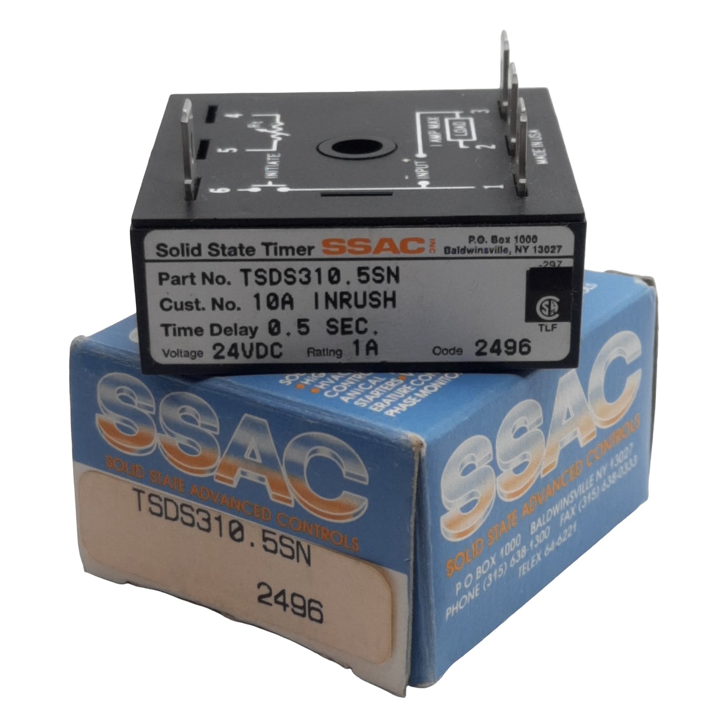 New SSAC TSDS310.5SN Solid-State Time Delay Module, 0.5sec Delay, 24VDC, 1A Max