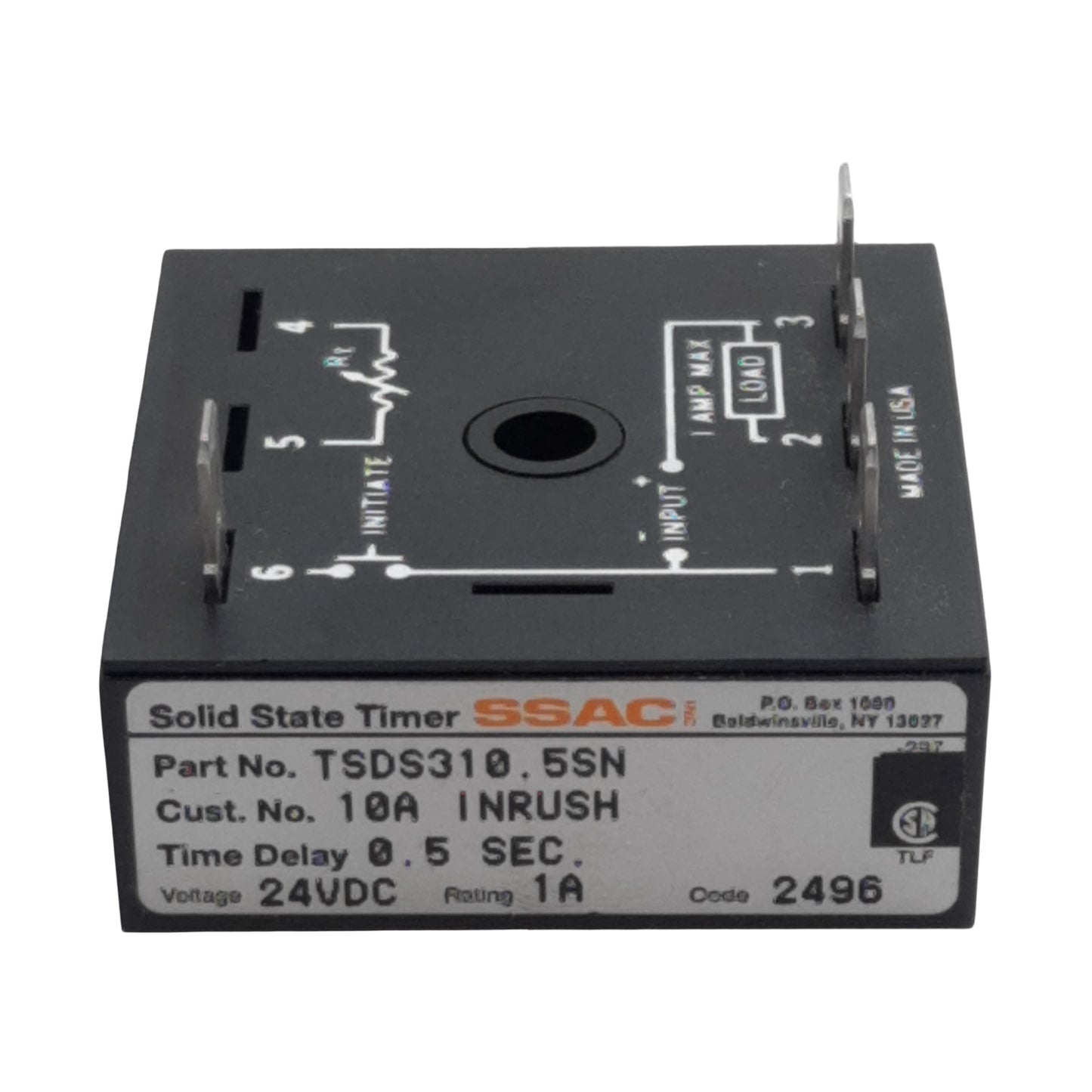 New SSAC TSDS310.5SN Solid-State Time Delay Module, 0.5sec Delay, 24VDC, 1A Max