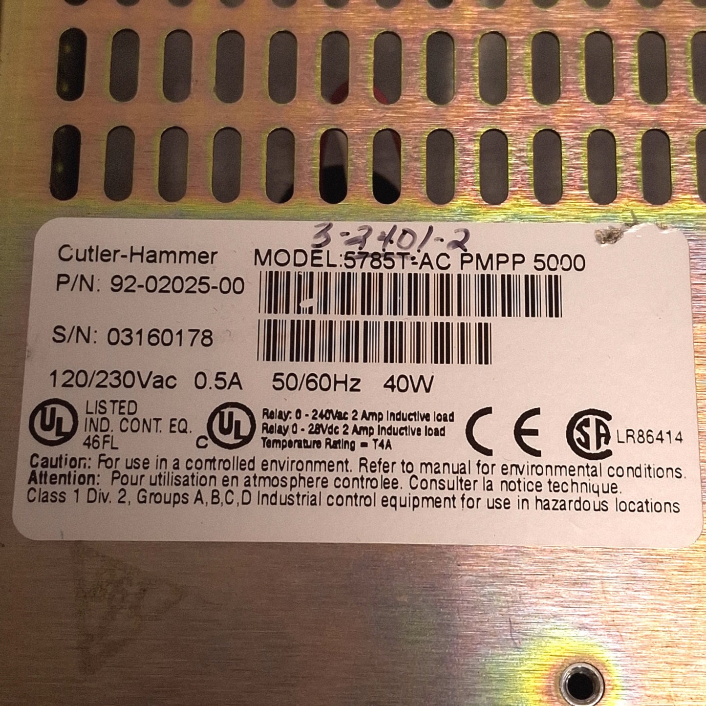 Used Cutler Hammer 5785T-AC PMPP 5000 PanelMate Power Pro 5000 HMI Panel 10.4in 24VDC