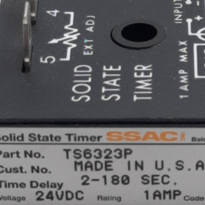 New SSAC TS6323P Solid-State Time Delay Module, 2-180sec Delay, 24VDC, 1A Max