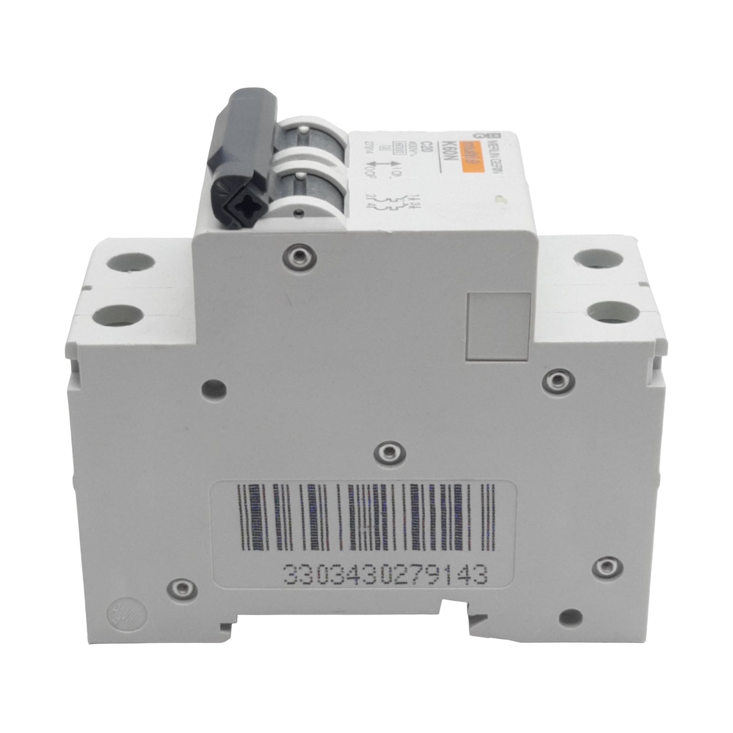 Used Merlin Gerin 27914 K60N Circuit Breaker, 2-Pole, 20A 400VAC, C-Curve, DIN Rail