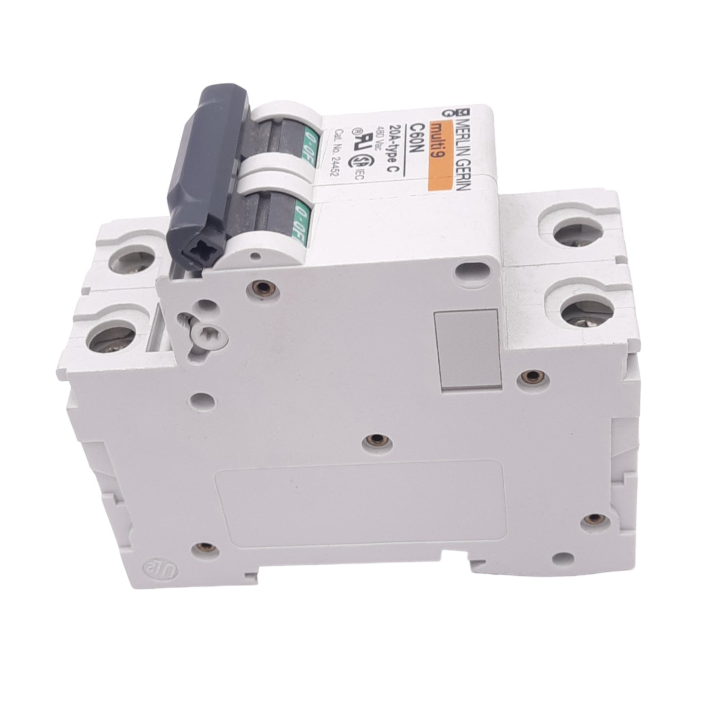 New Merlin Gerin 24452 C60N-2P-20A-C Circuit Breaker, 2-Pole, 20A, 480VAC, DIN Rail