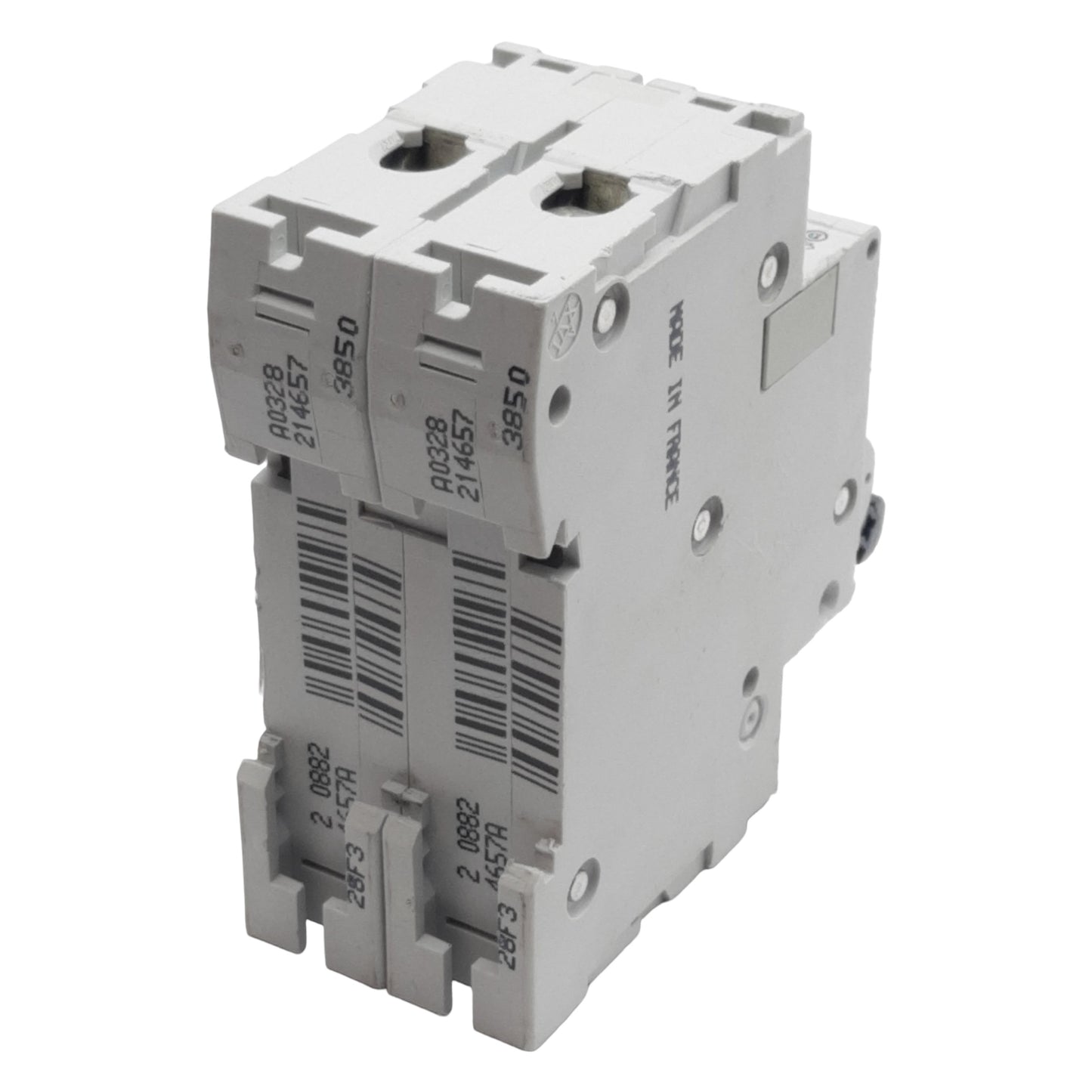 Used Merlin Gerin 24657 C60N Circuit Breaker, 2-Pole, 6A 400VAC, D-Curve, DIN Rail